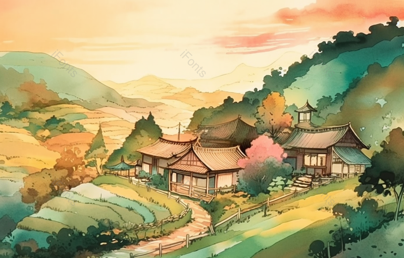 江南小镇房屋建筑水墨画,插画/手绘图,插画/手绘图库,插画/手绘图下载,插画/手绘